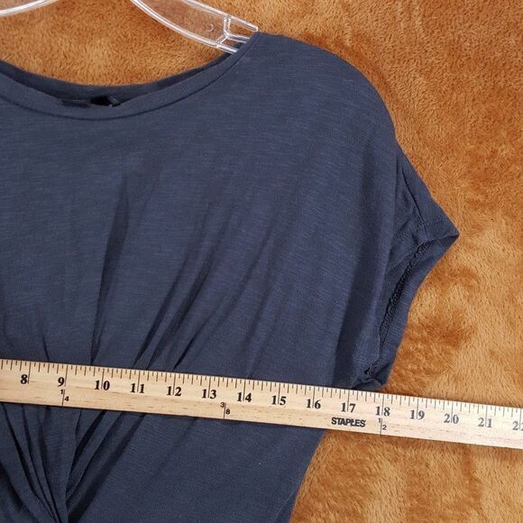 ALLSAINTS Midi Dress Womens Medium Dark Gray Pullover Knotted Stretch PALOMA - Picture 7 of 10